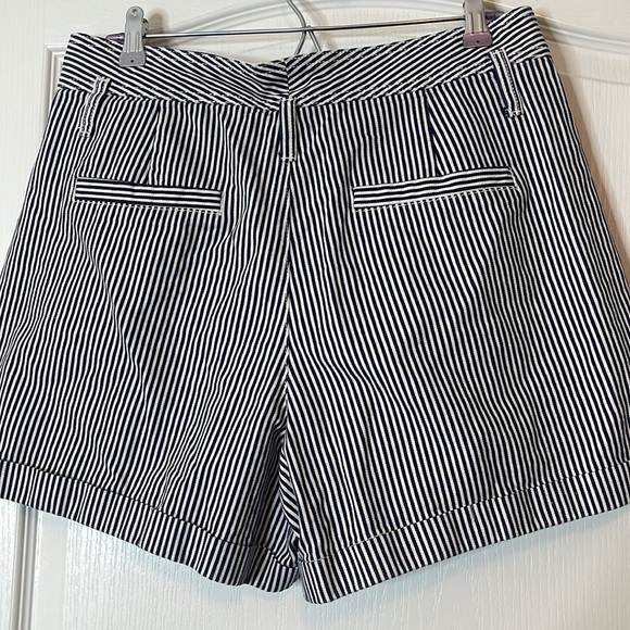 GAP High Rise Blue White Stripe Denim Shorts 12 Tall - Picture 6 of 14